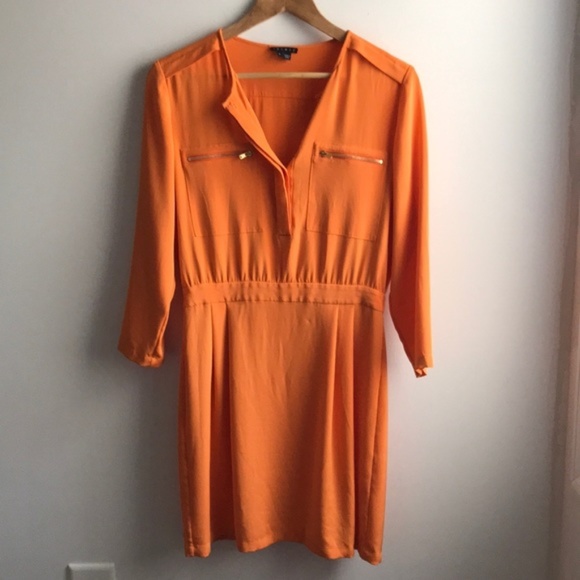 Theory Dresses & Skirts - Theory Brunella orange silk shirt dress